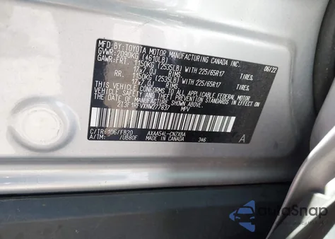 2022 Toyota Rav4 Le z USA, uszkodzony, nr VIN 2T3F1RFVXNW277837